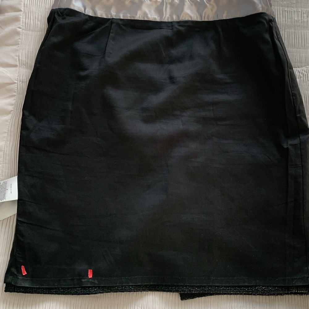 BANANA REPUBLIC Women’s‎ Skirt Black Pebble Textured Leather-Look Sheen Lined 8 - Picture 11 of 15